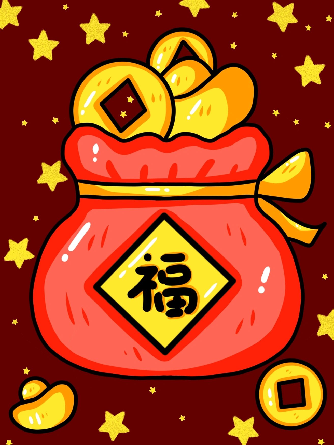 简笔画:福袋