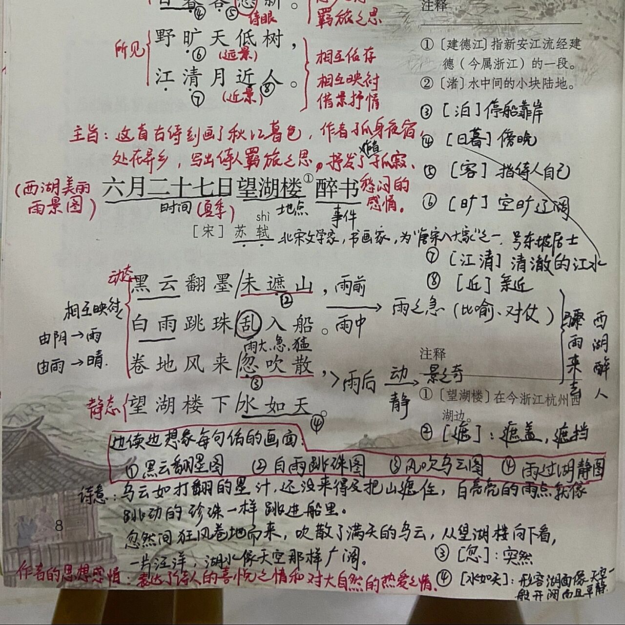 六年级语文上册| 第3课《古诗三首》笔记 我开学的第一课先上的古诗