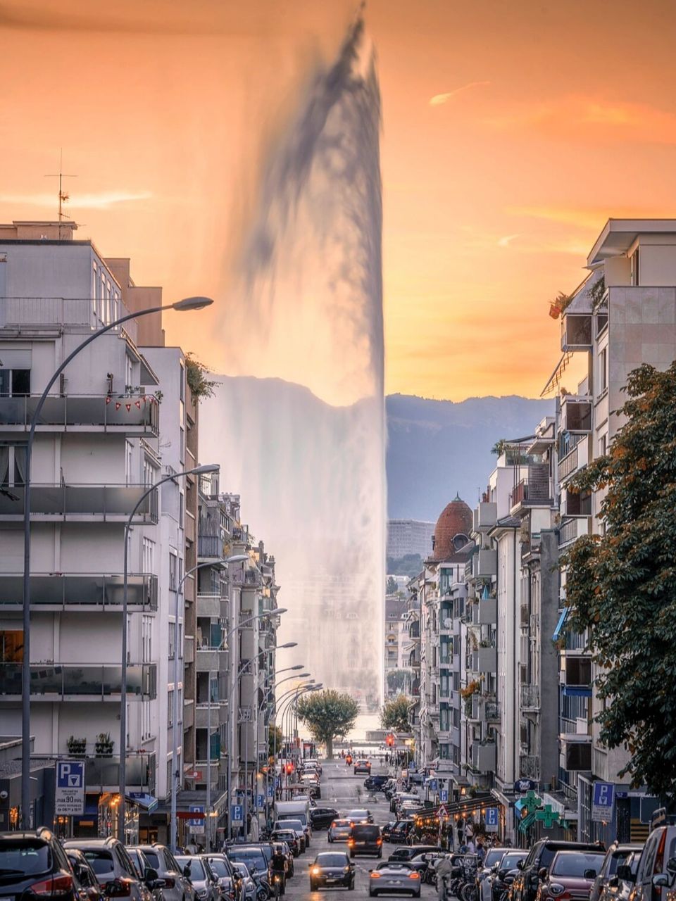 留学日记|长焦镜头下的日内瓦大喷泉9893 日内瓦大喷泉,有140米的