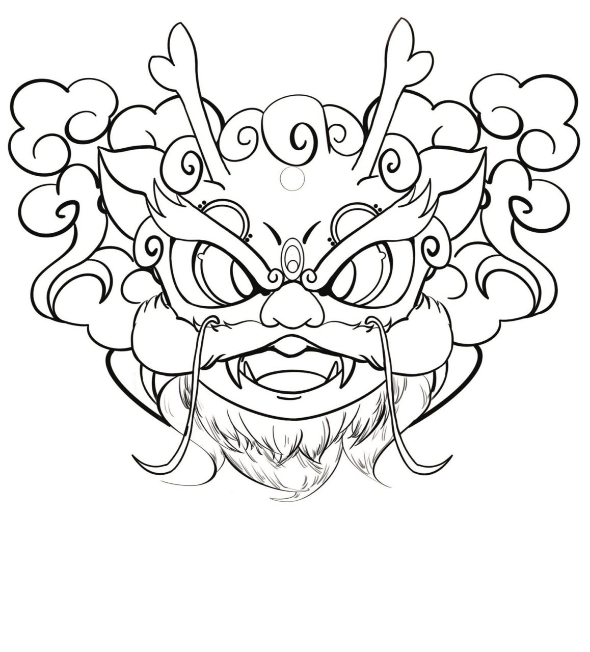 山海经 上古神兽 麒麟 麒麟头 纯 插画欣赏 《宋书》:"麒麟者,仁兽也.