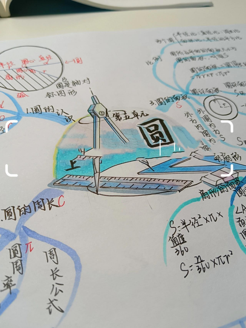 六上圆的思维导图来了