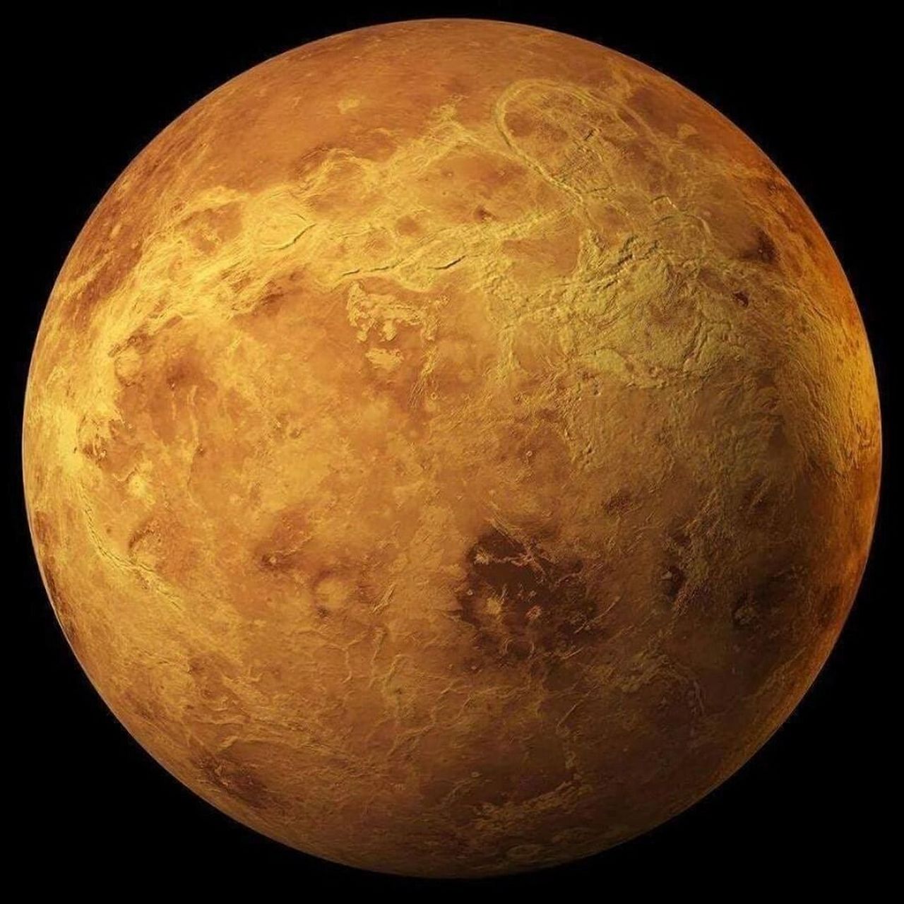 最清晰的金星正面照 金星在夜空中的亮度仅次于月球,是第二亮的天体