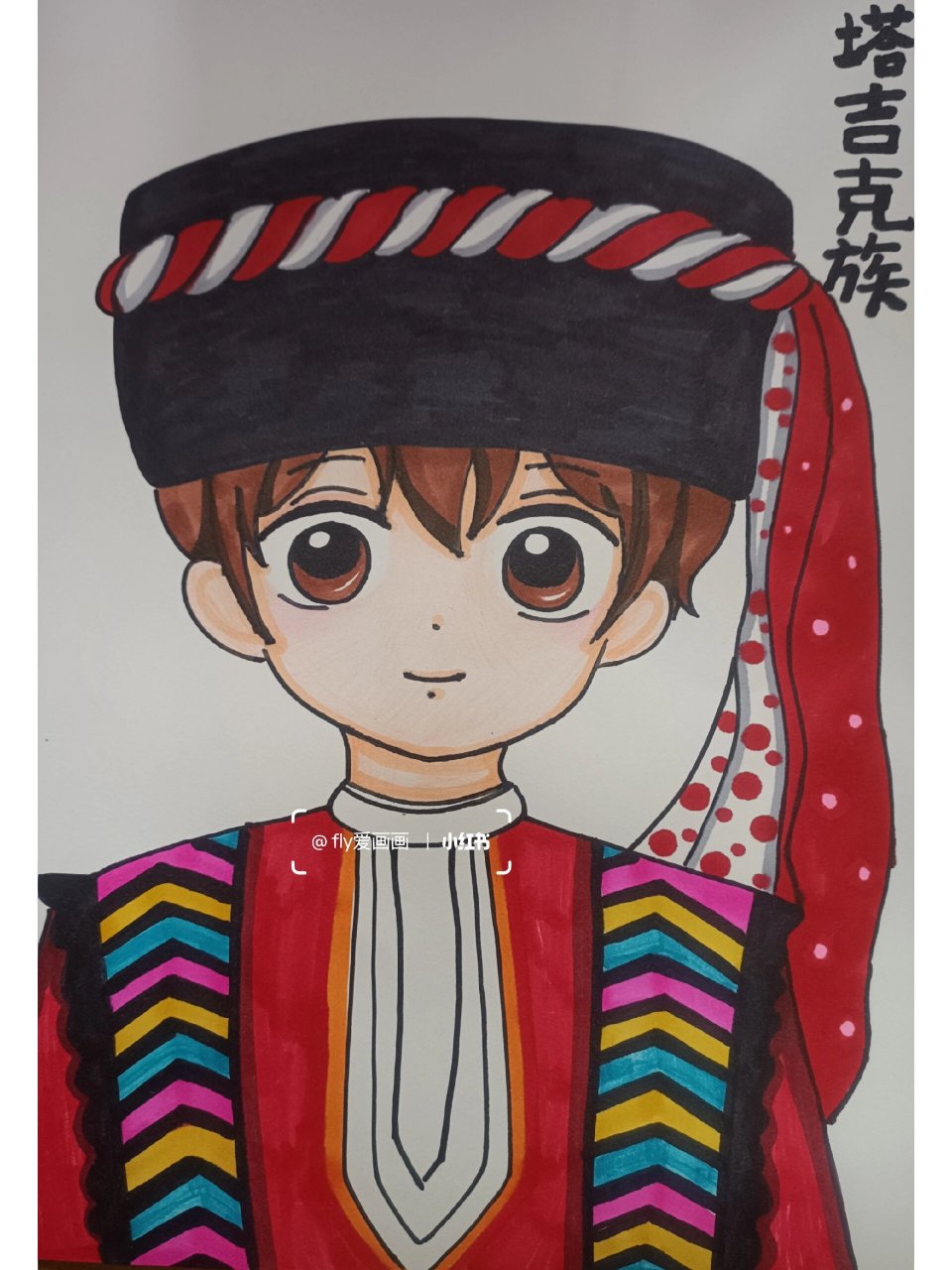 创意美术《塔吉克族动漫人物》