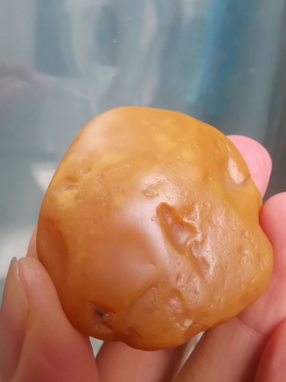 61克顶级寿山橘黄皮田黄冻石《原籽》 61.