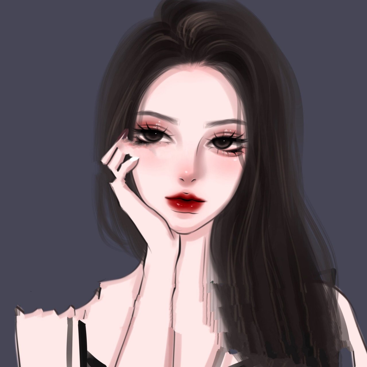 手绘头像 拽拽的小姐姐 坚定自信 女生头像 头像绘画 | 漫画头像