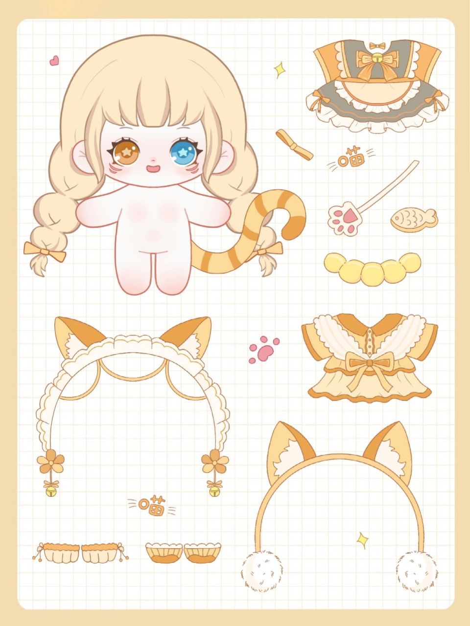 棉花娃娃动物物语系列|小橘猫93|右滑换装 92禁私自商用和二改