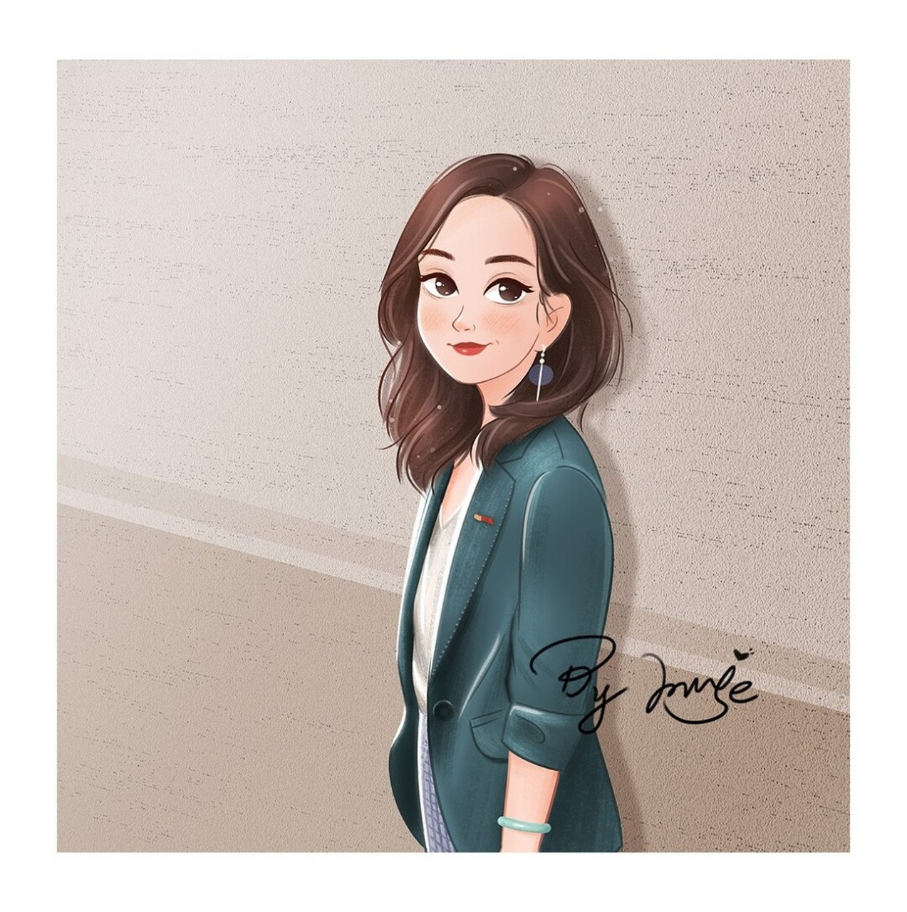 只会宠爱精致的你～ 787878 	 手绘人像|定制|职业女性|商业