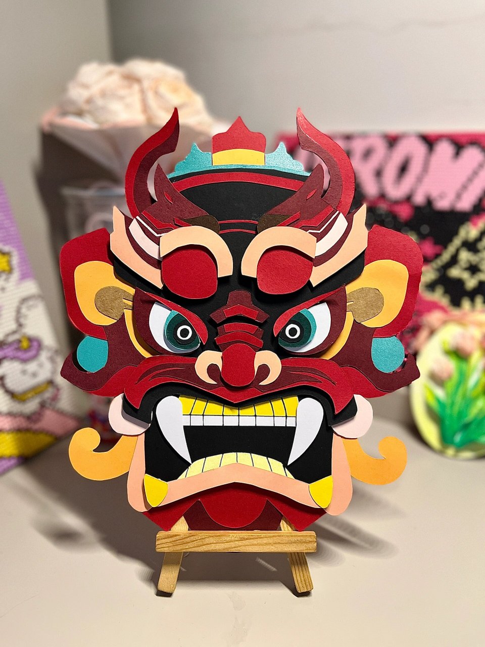 纸艺-傩面具 为什么要做这个呢,因为手工作业是纸面具,在网上搜寻了