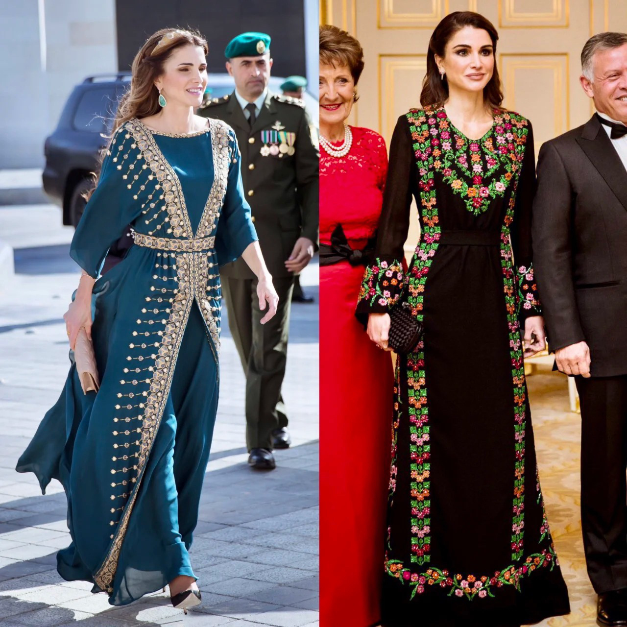 太美了!约旦王后传统服饰穿搭