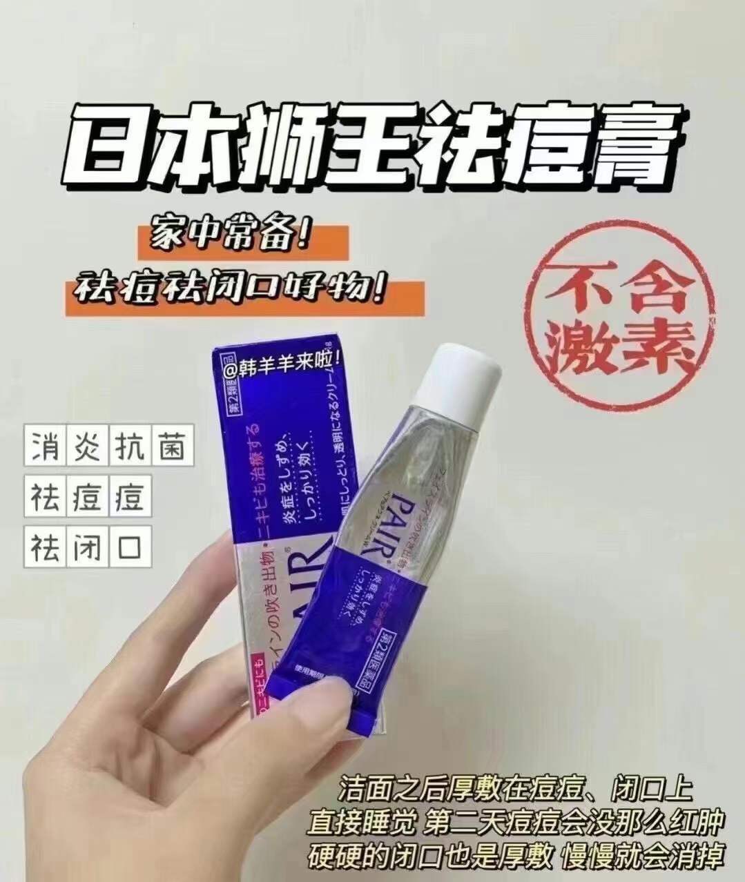 日本狮王祛痘膏14克,告别痘痘烦恼9591