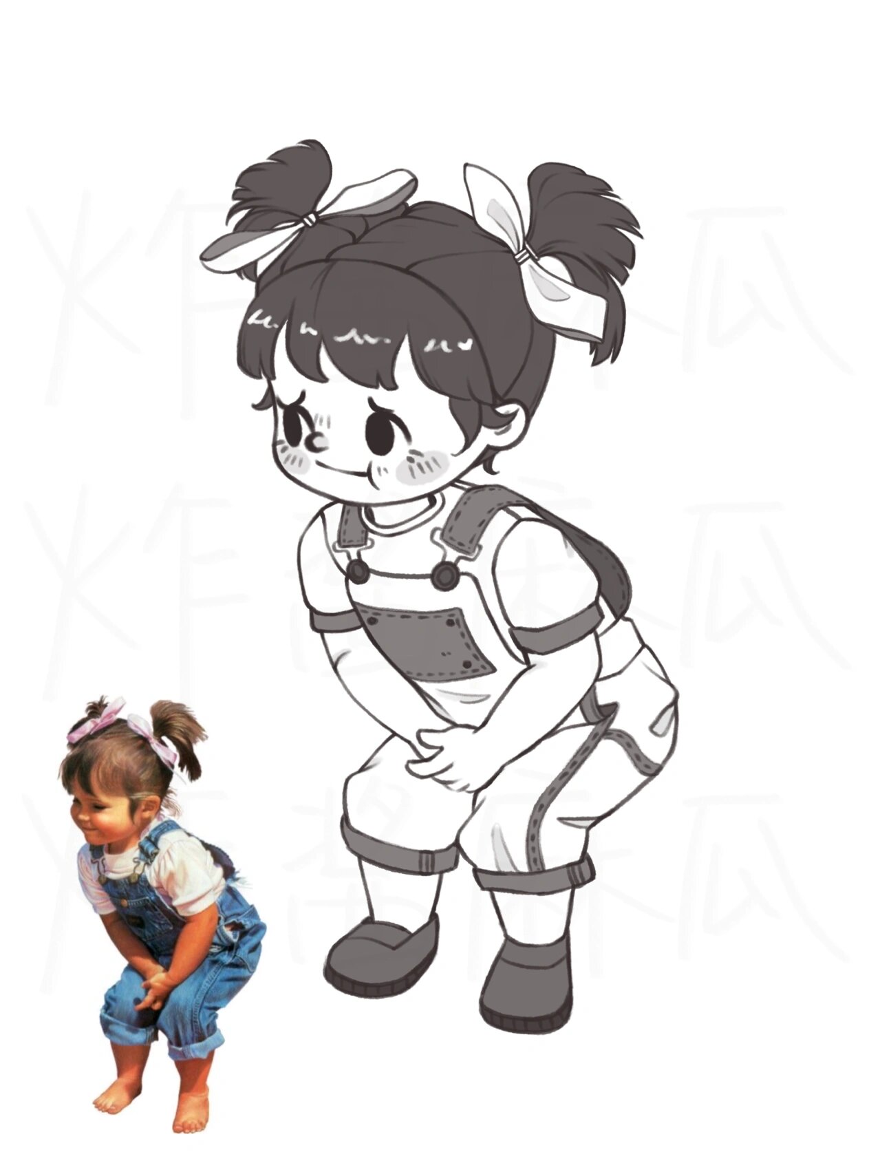 画个肚子疼想拉臭臭的小妹妹