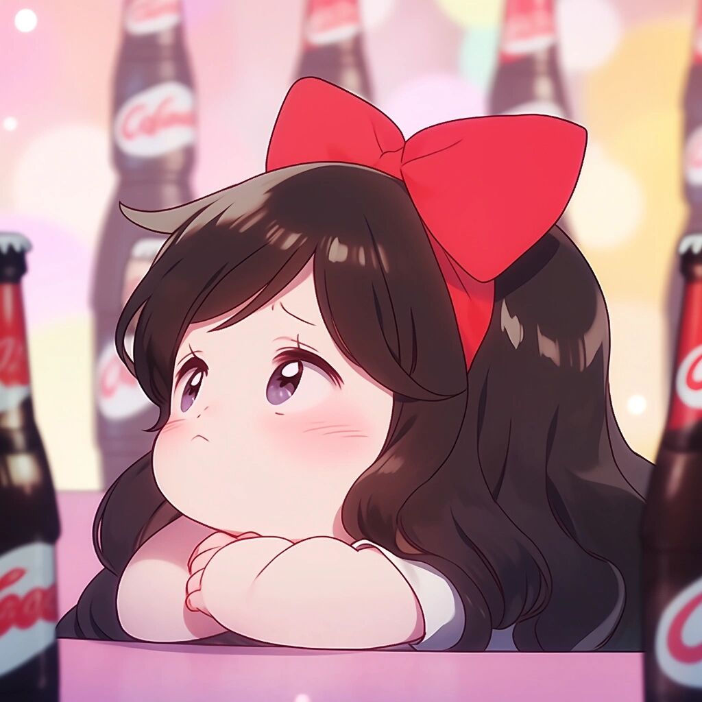 可爱女生头像:你的小可爱要喝可乐