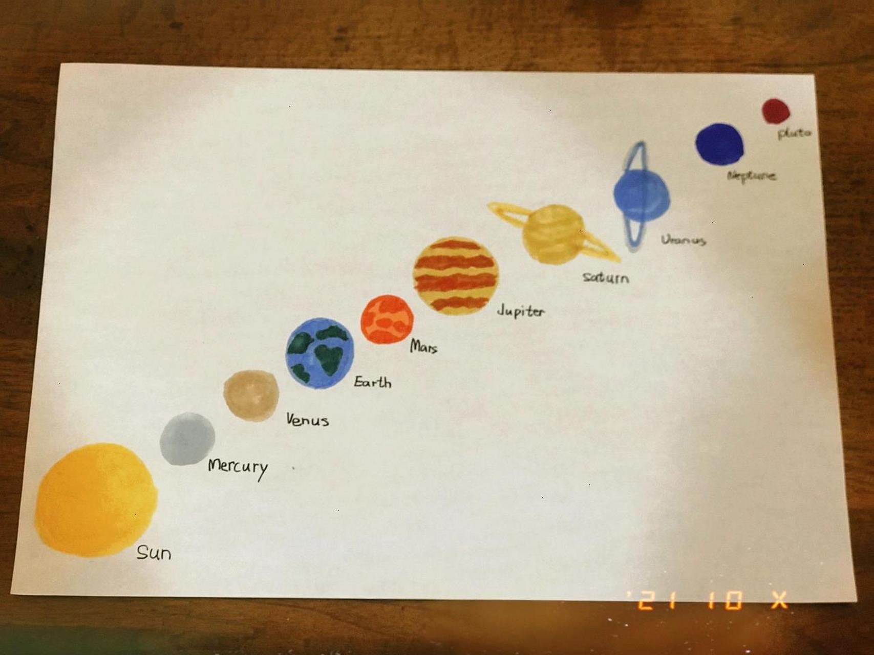 太阳系示意图手绘图片