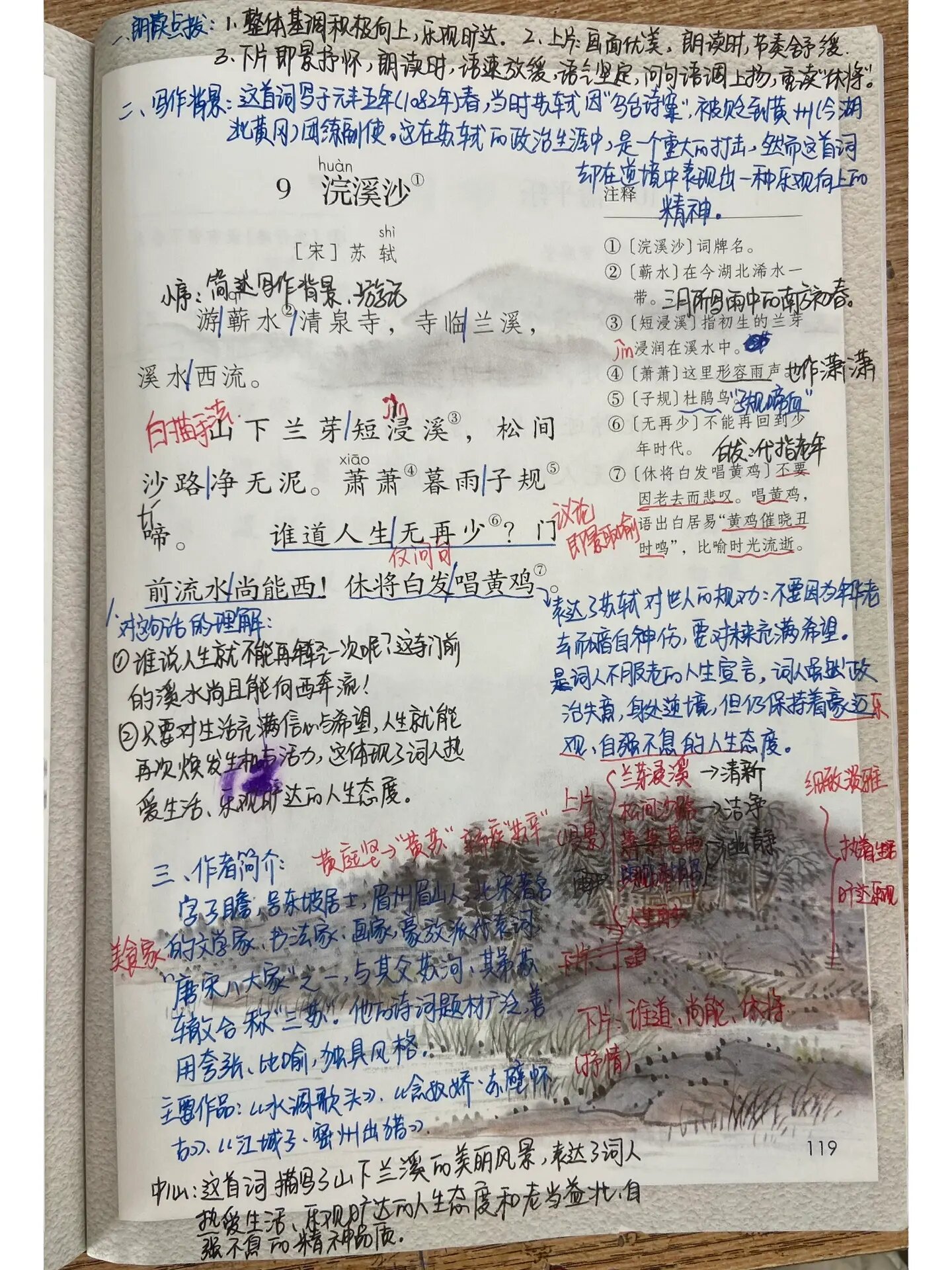 六下语文课外古诗第9首《浣溪沙》笔记