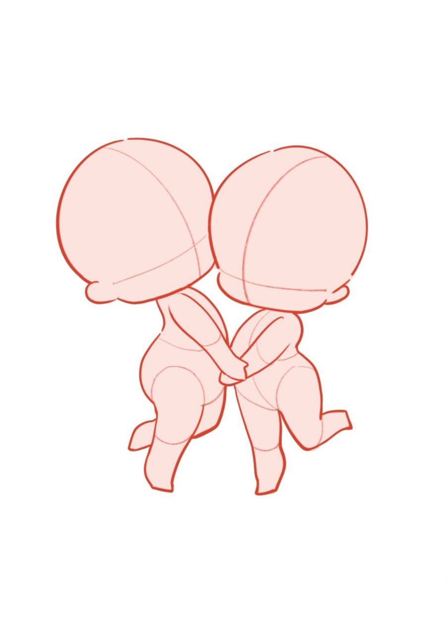 q版拥抱的姿势(七夕特辑) 七夕节快到啦,在画q版小人拥抱的动作时要