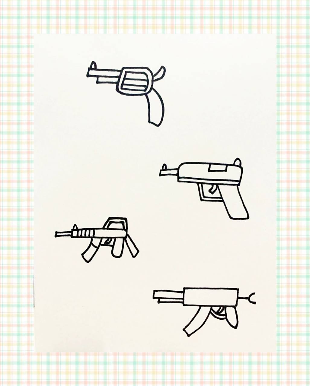 简笔画 | 手枪冲锋枪 手枪冲锋枪的简笔画.