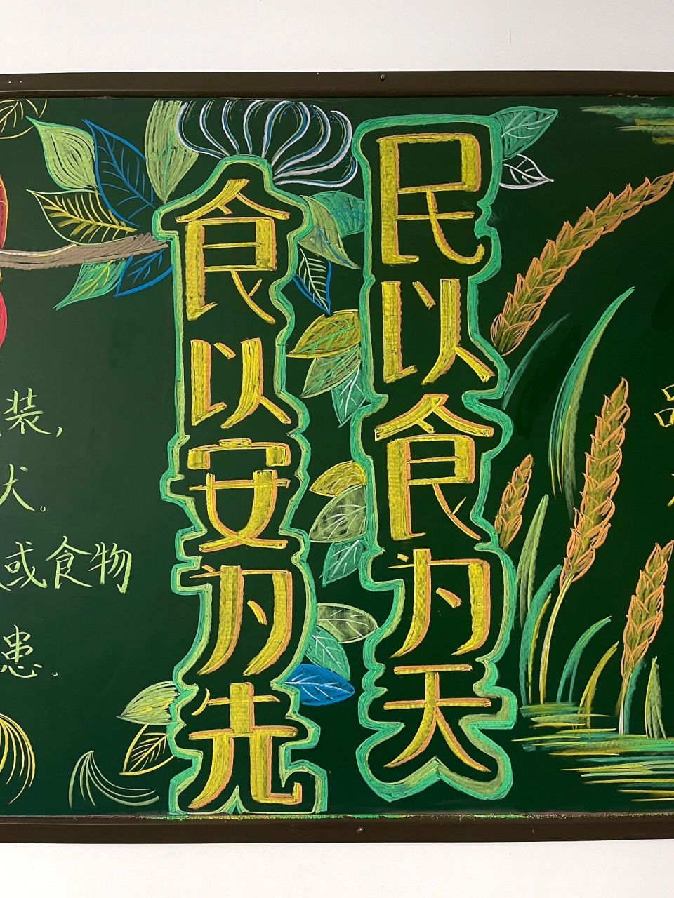 "小清新版"食品安全主题黑板报