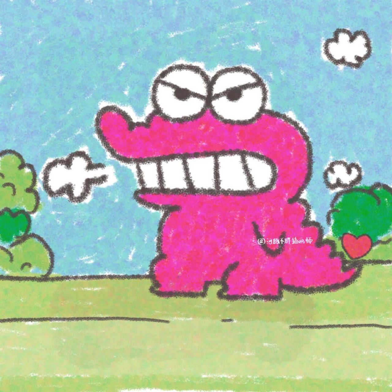 蜡笔小新粉红鳄鱼情头 要亲亲[并不简单](周末果然是最好的发存稿时间