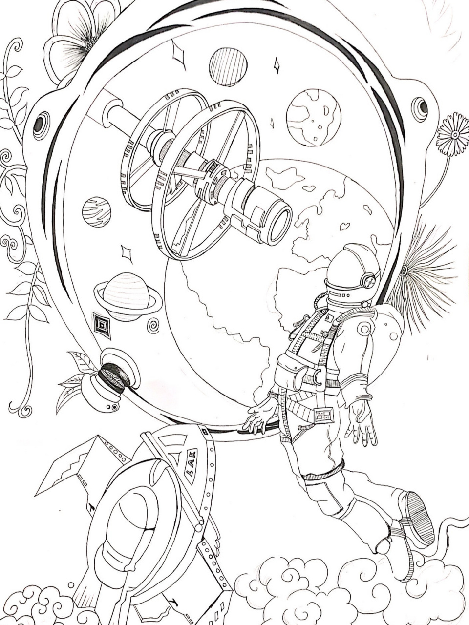 科技/太空主题绘画 宇宙穿梭机,科技太空类主题绘画.