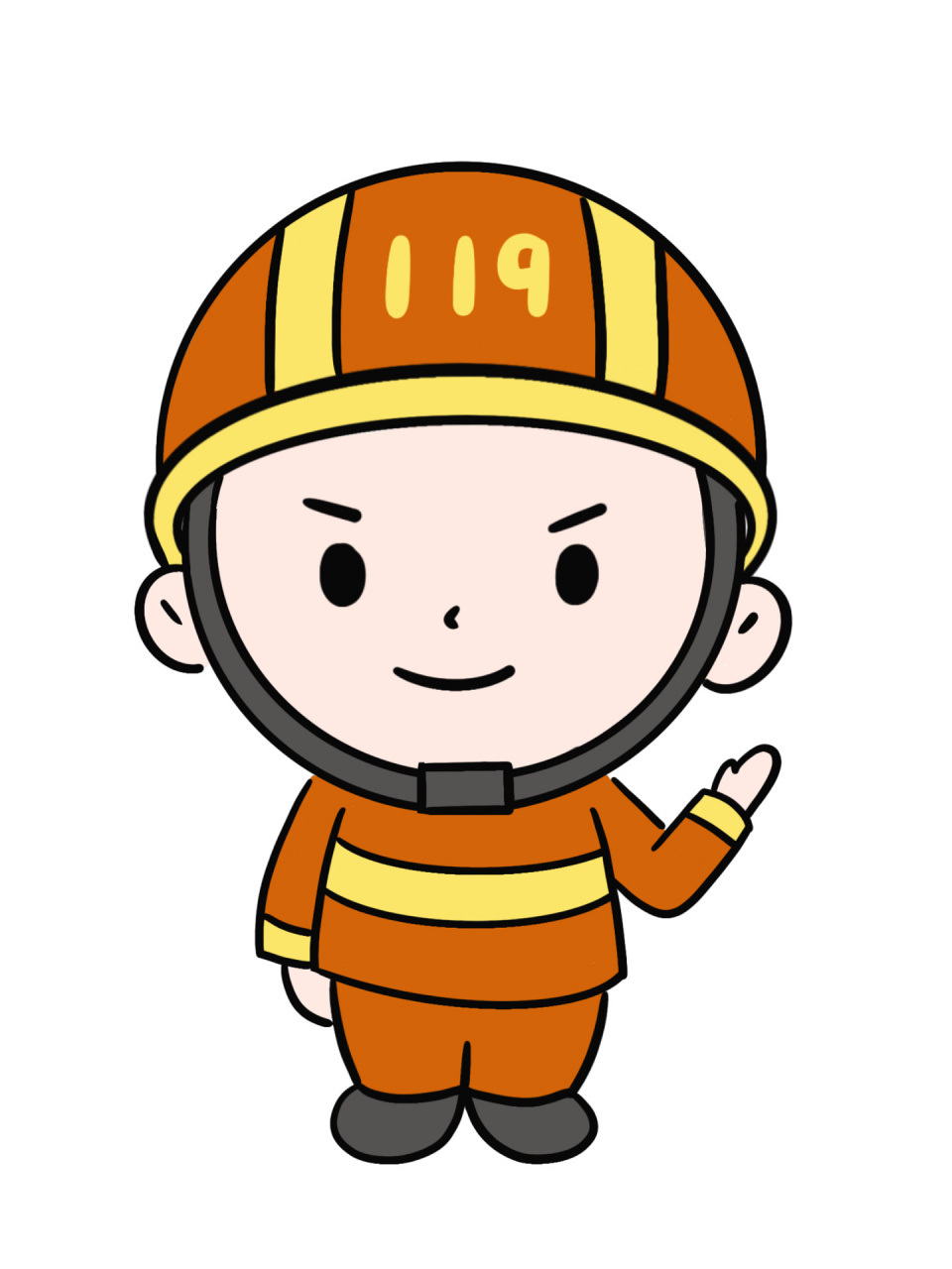 简笔画教程分享 消防员