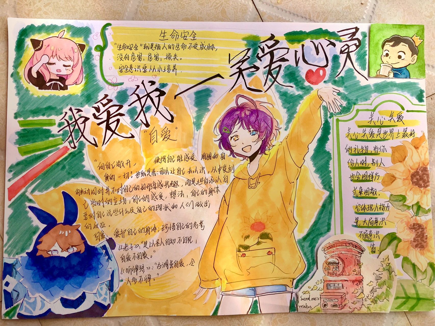 我爱我 关爱心灵手抄报   原图放后面了