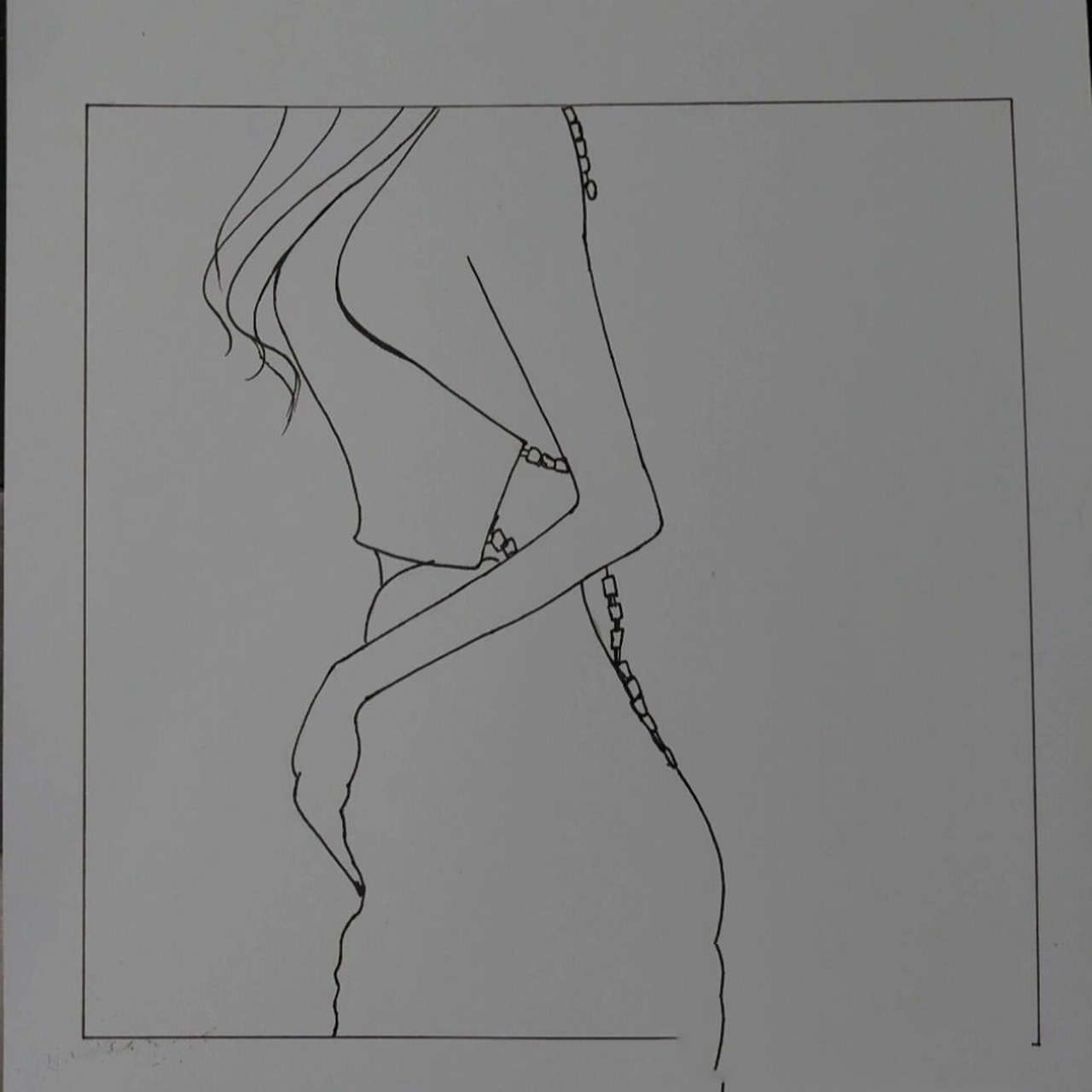 辣妹黑白简笔画#绘画教程08(附过程) 辣妹黑白简笔画,适合零基础的