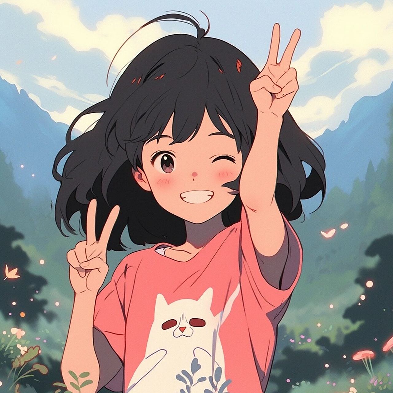 旧漫头像|比耶的女孩运气不会太差