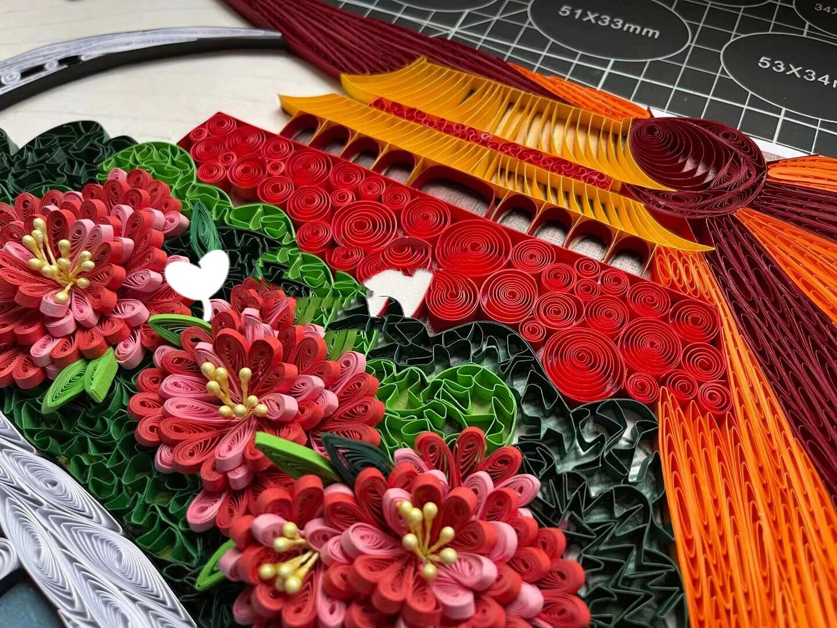 手工衍纸作品 中国风爱国主题 来了来了,你们喜欢的爱国风衍纸作品