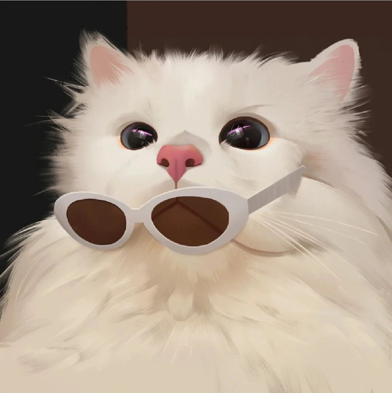猫狗戴眼镜头像图片