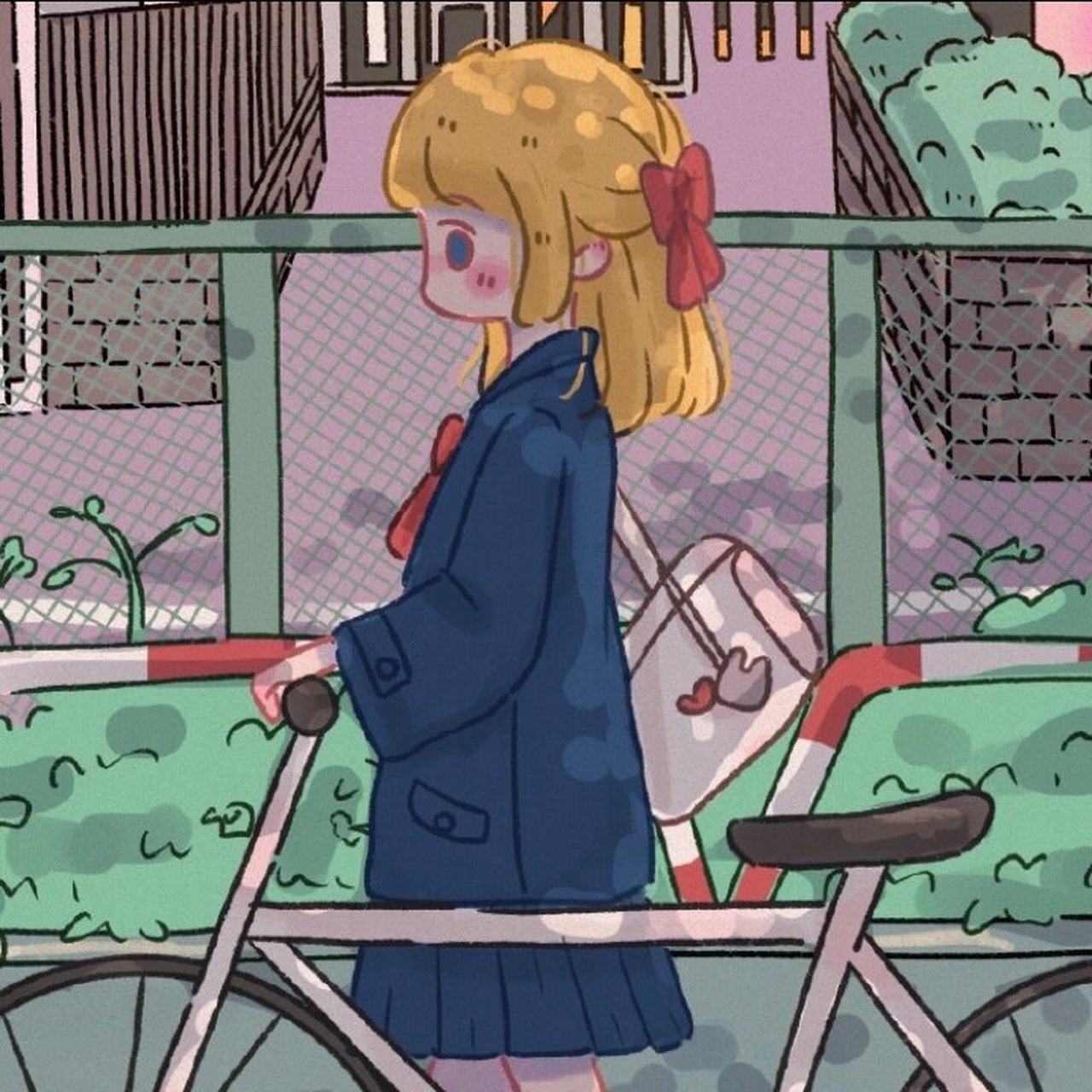 ins风治愈系女生背景图/春夏秋冬都有你78