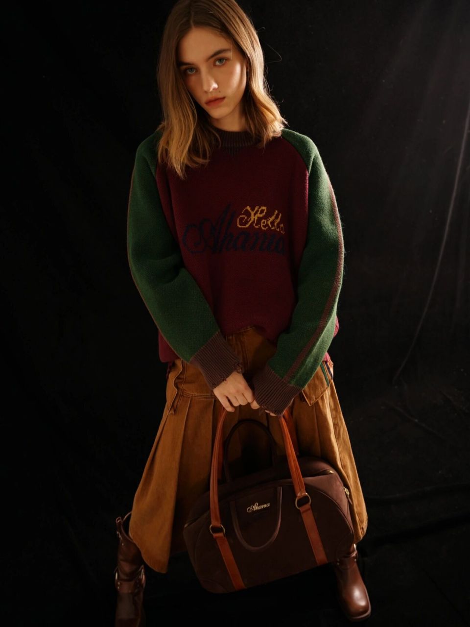 dnt韩火火# 7015 #ahania# 另外,毛线帽,背带裤,超大复古保龄球