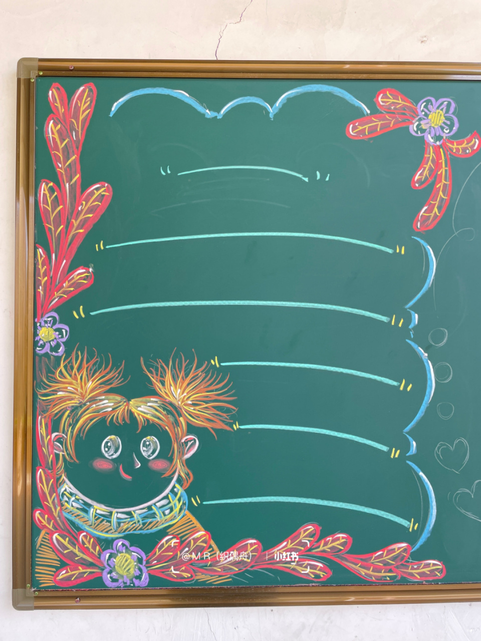 简笔黑板报边框设计呀  过年回家第一件事 #粉笔画# #黑板报素材