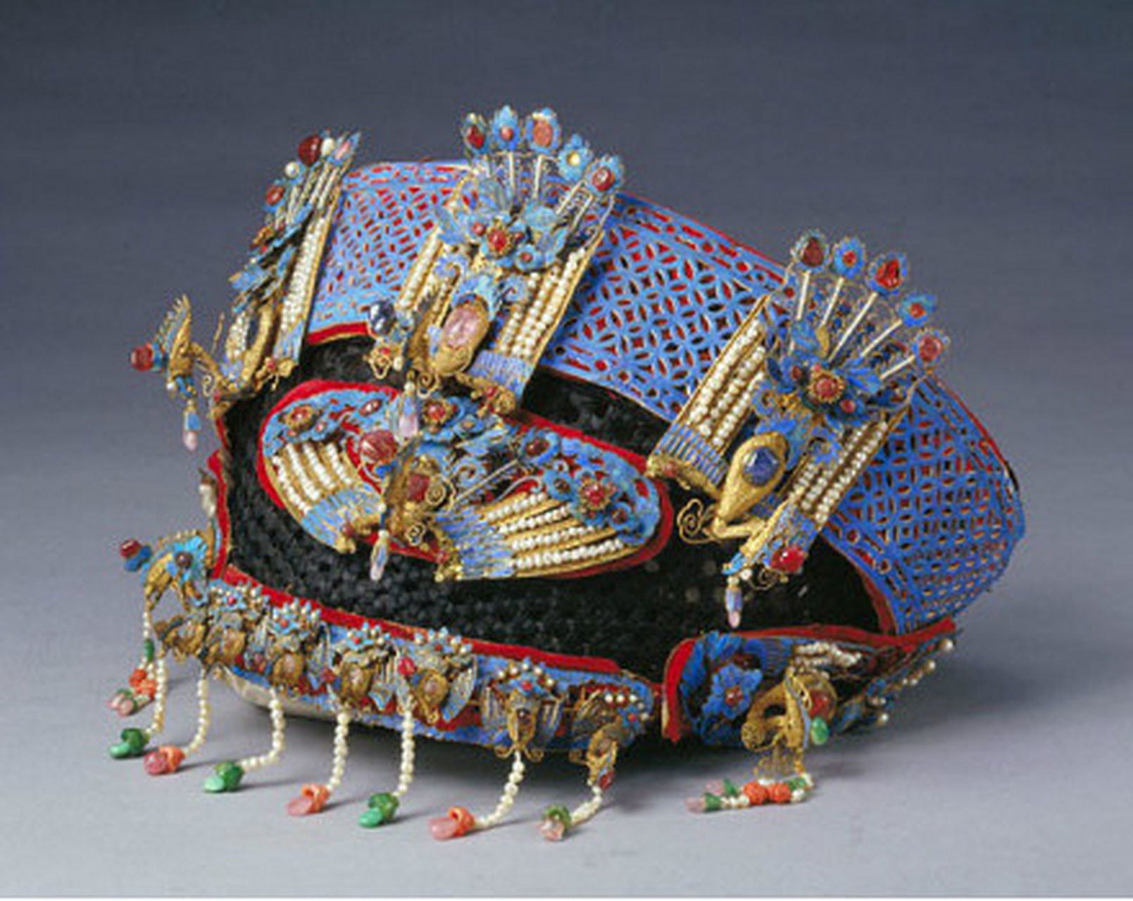 满头珠翠——清代钿子,凤冠旗头#绘画参考##遇见艺术