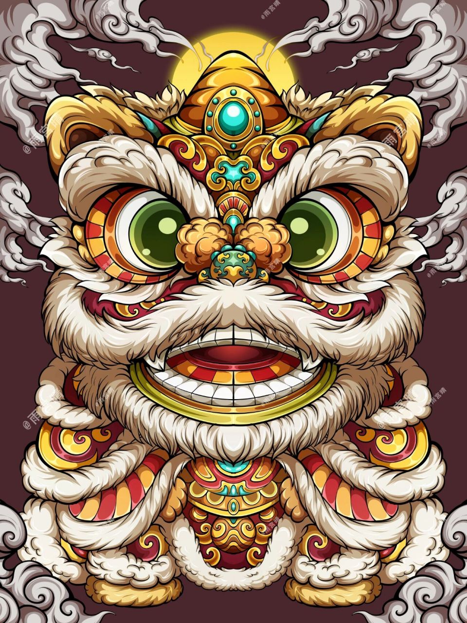 【系列插画】舞狮貔貅系列插画—憨憨狮 舞狮貔貅系列