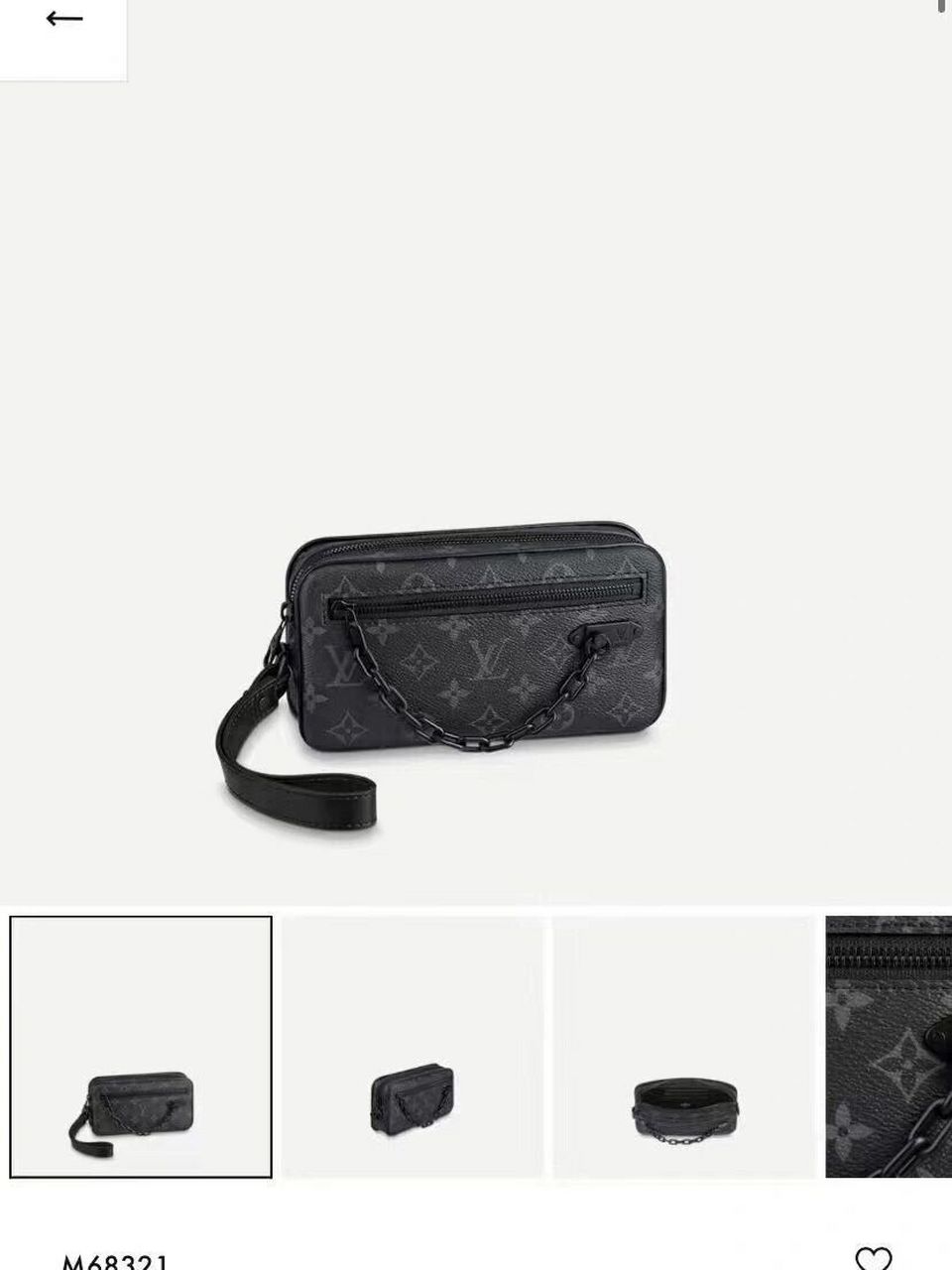 lv黑花手拿包 m68321 男神女神种草 lv路易威登 m68321黑花 手包手拿