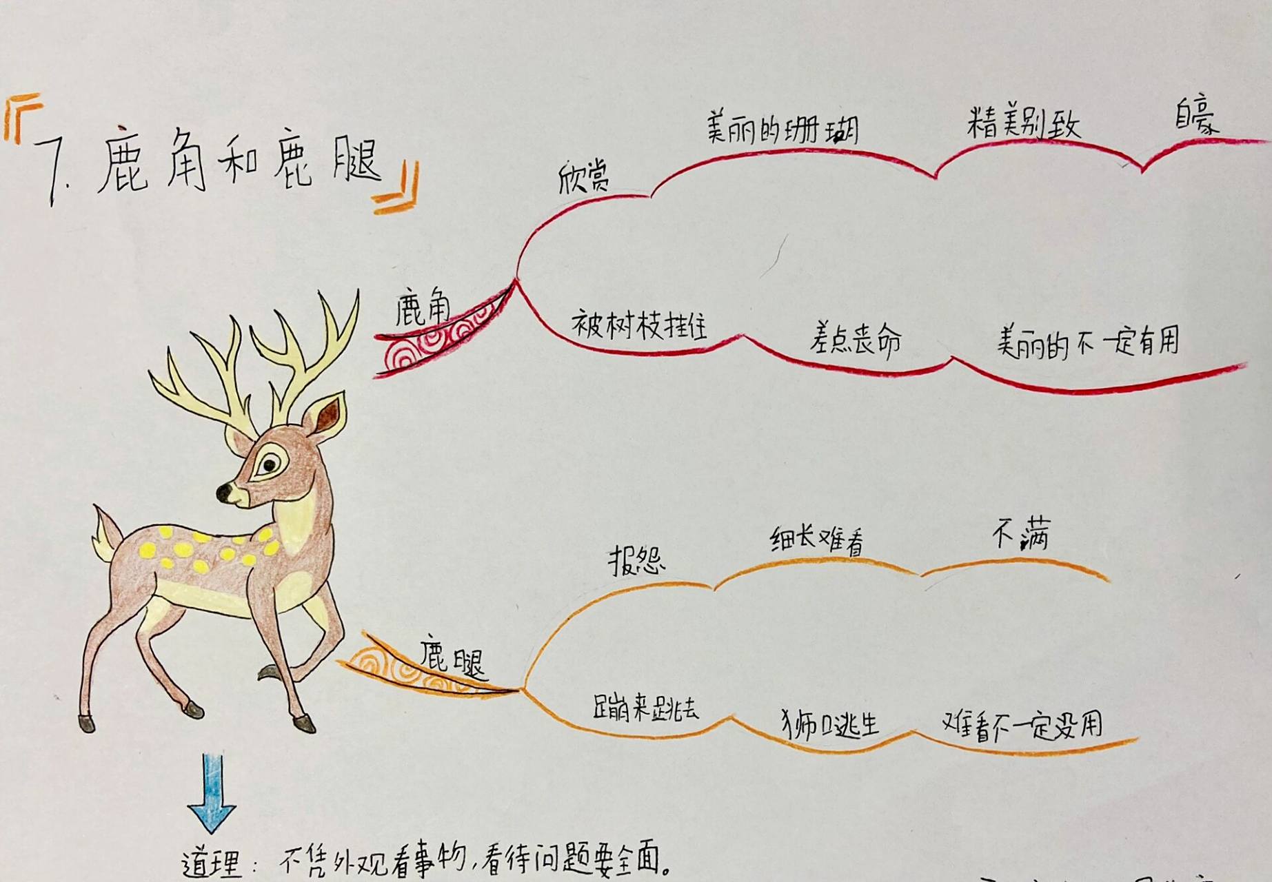 《鹿角和鹿腿》思维导图