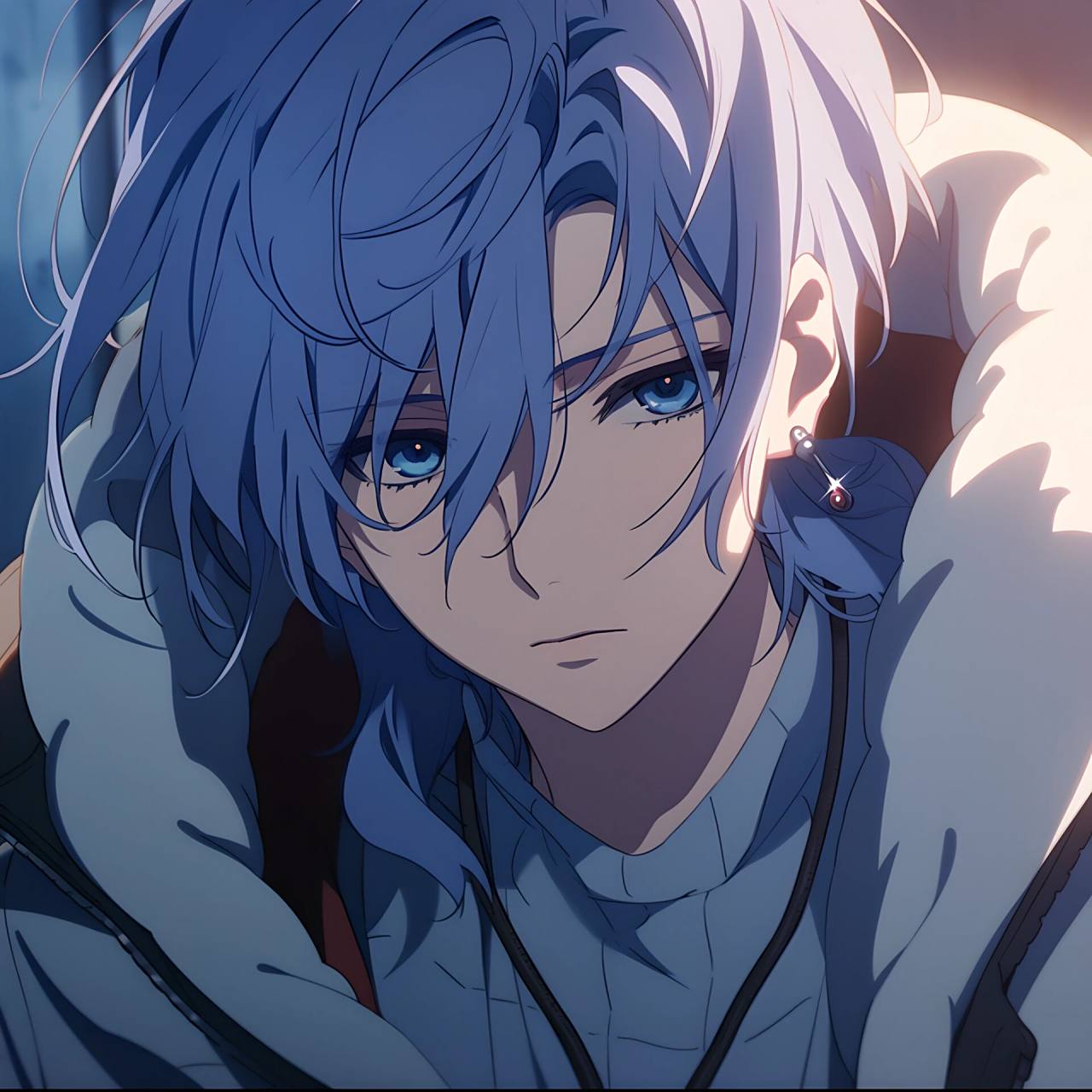 5250蓝发少年动漫头像5250