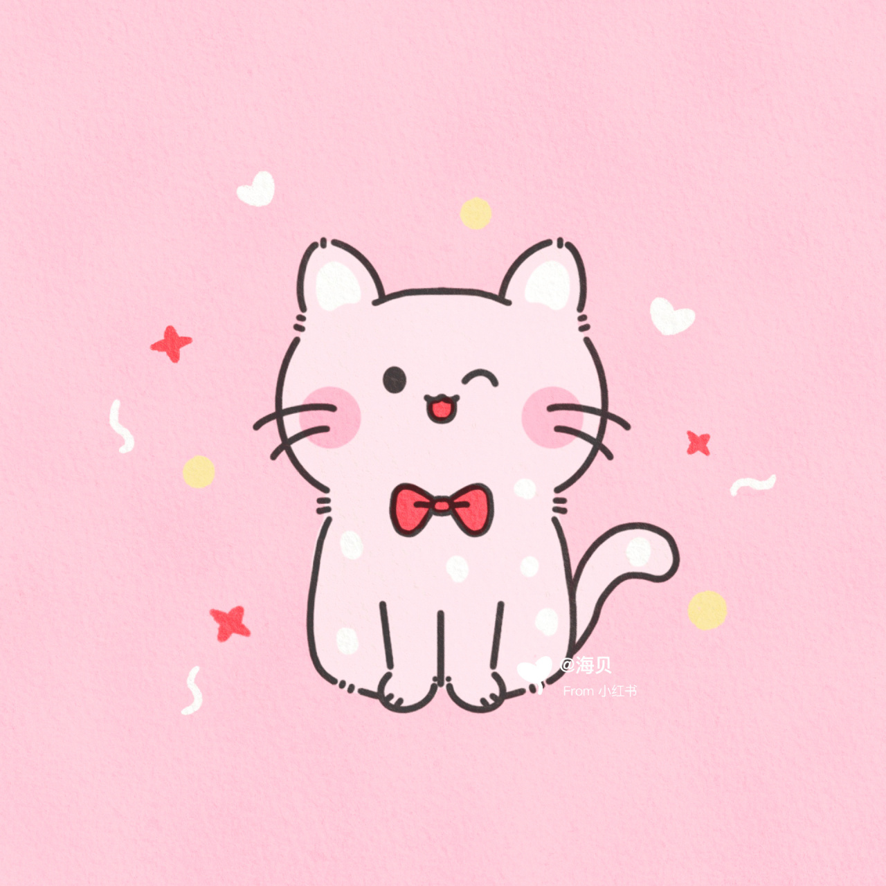 可爱小猫咪简笔画|手帐贴纸素材|内附步骤图 萌萌的小猫咪 .