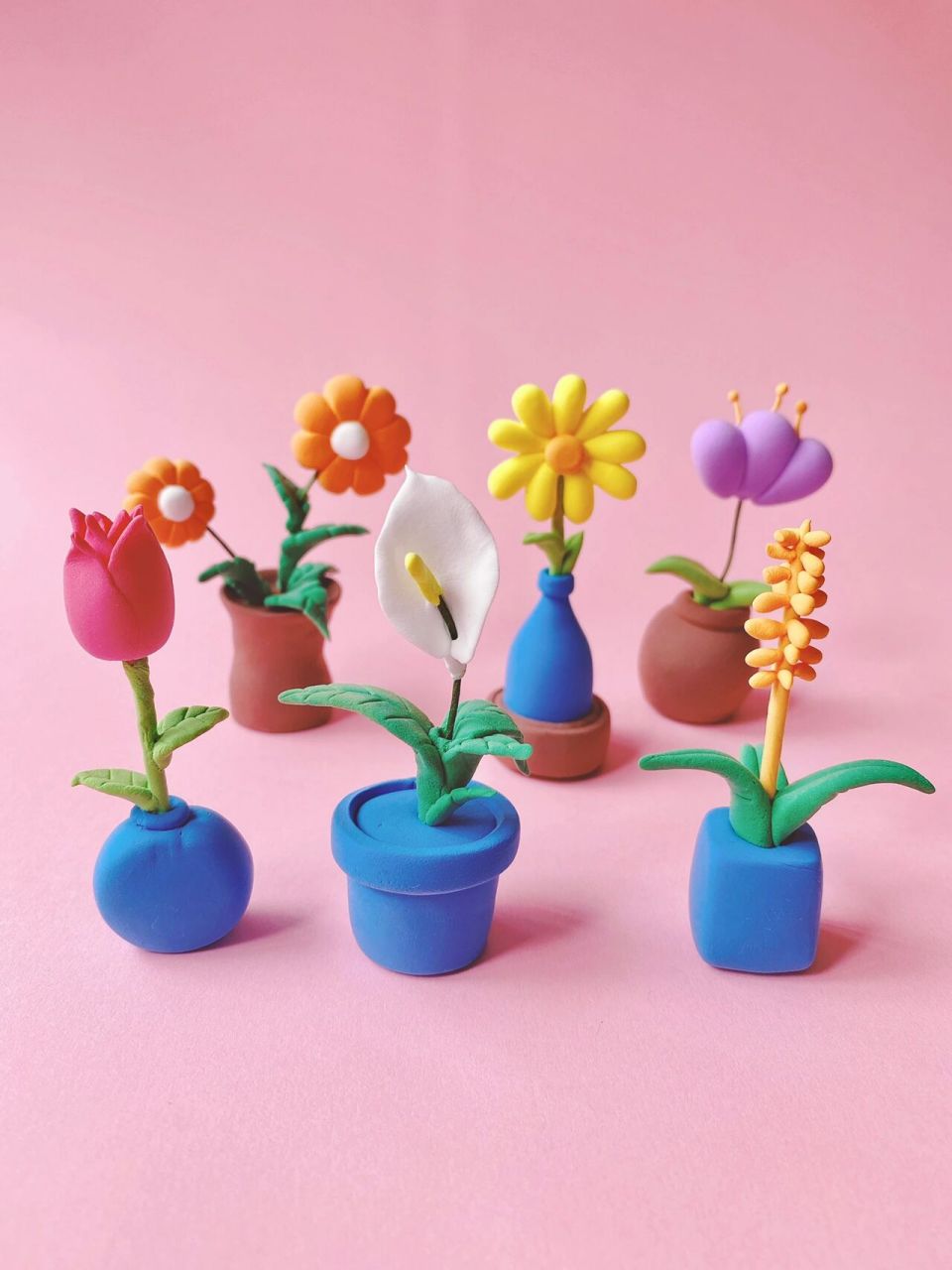 花朵黏土的6种简单做法  疫情只能五一关在自己家创作花吧,小紫,小黄