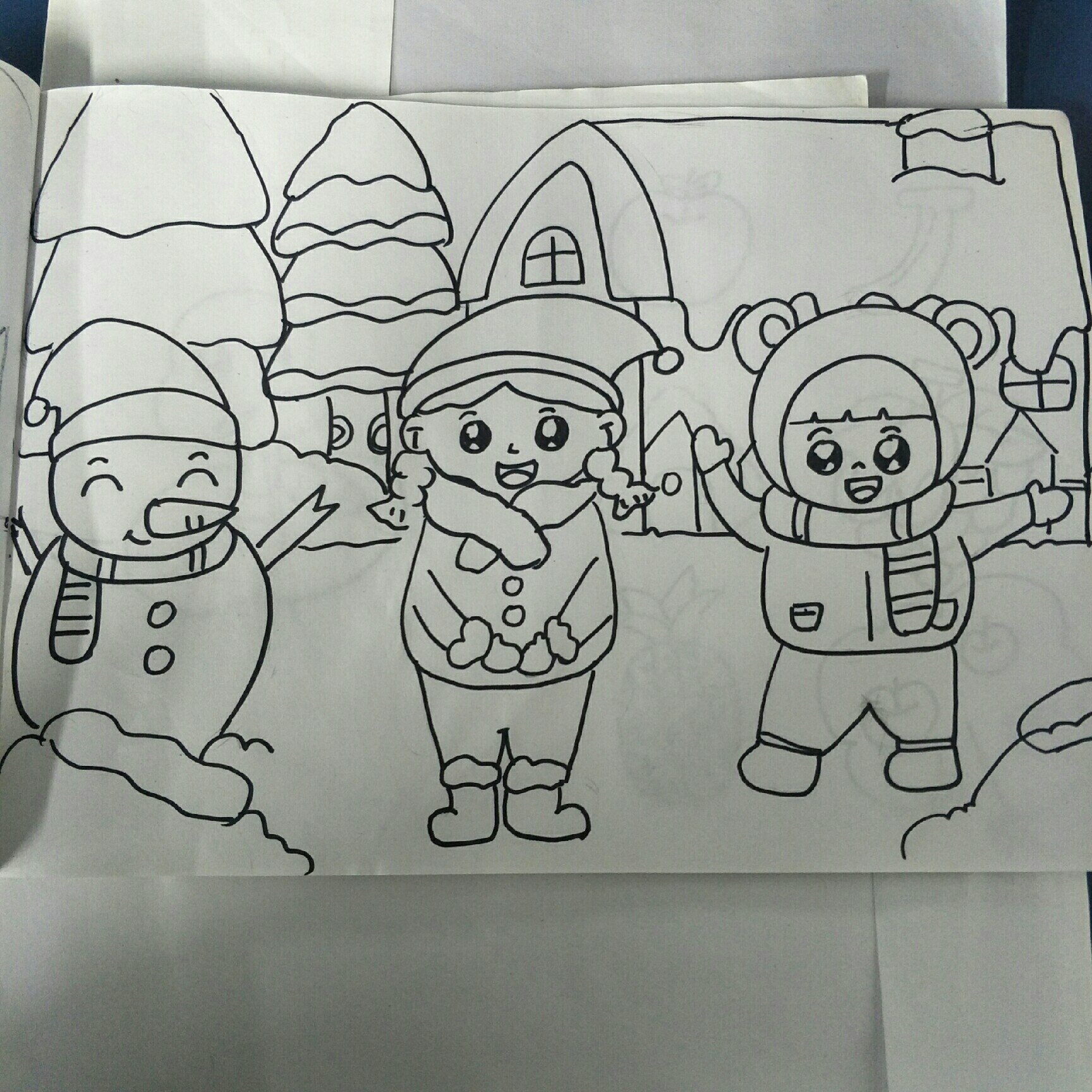 幼教面试——绘画冬天来了