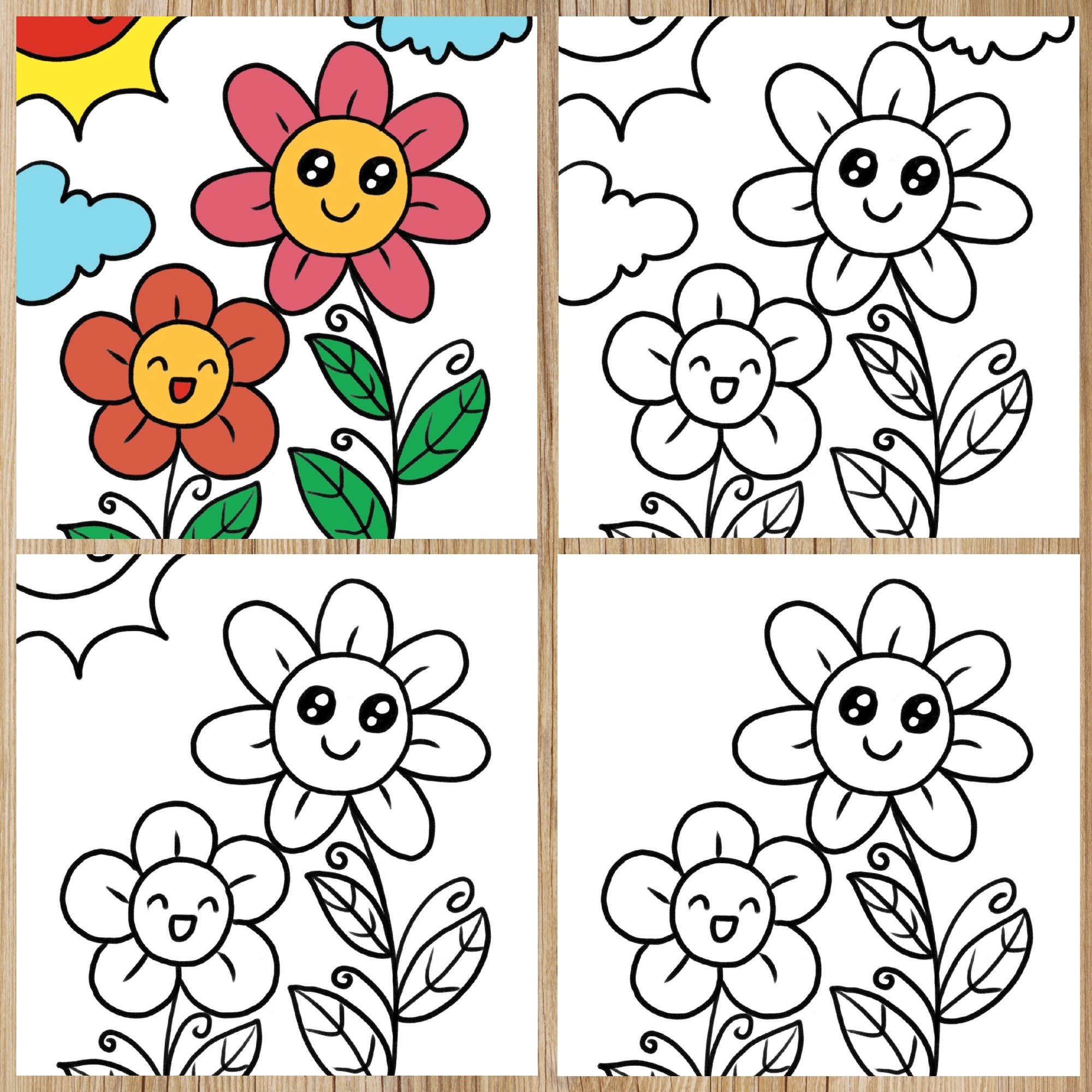 儿童创意简笔画:花朵篇