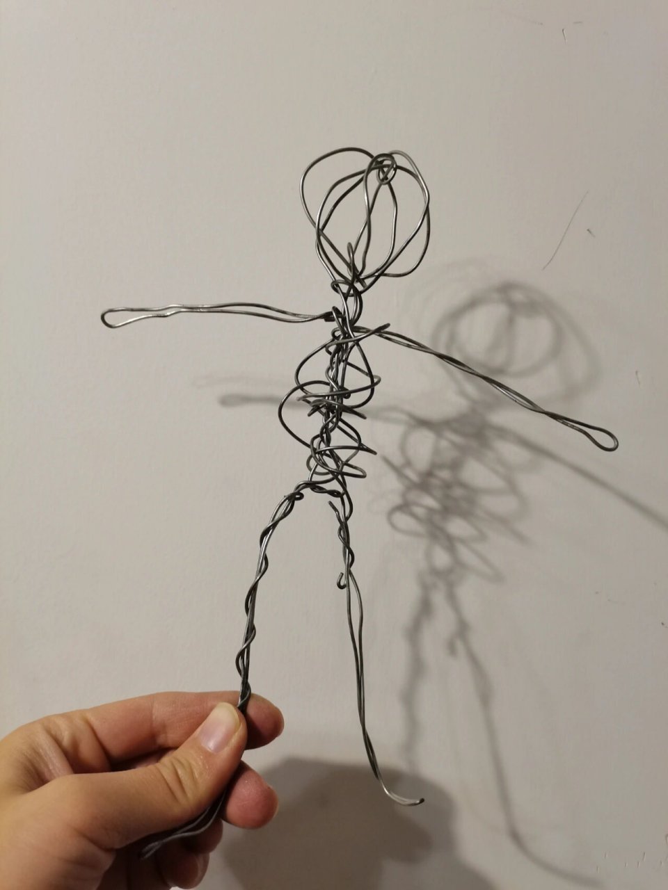 太空人制作过程 太空人制作步骤: 1,先用铁丝拧成人形 高矮胖瘦没关系