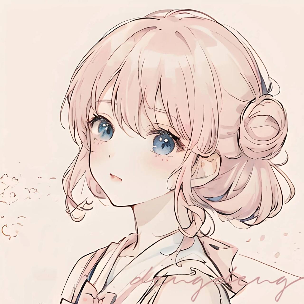 粉色系可爱女生头像|动漫女头|日系简约风