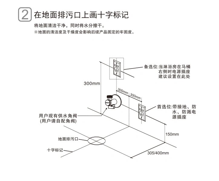 智能马桶水电位置图图片