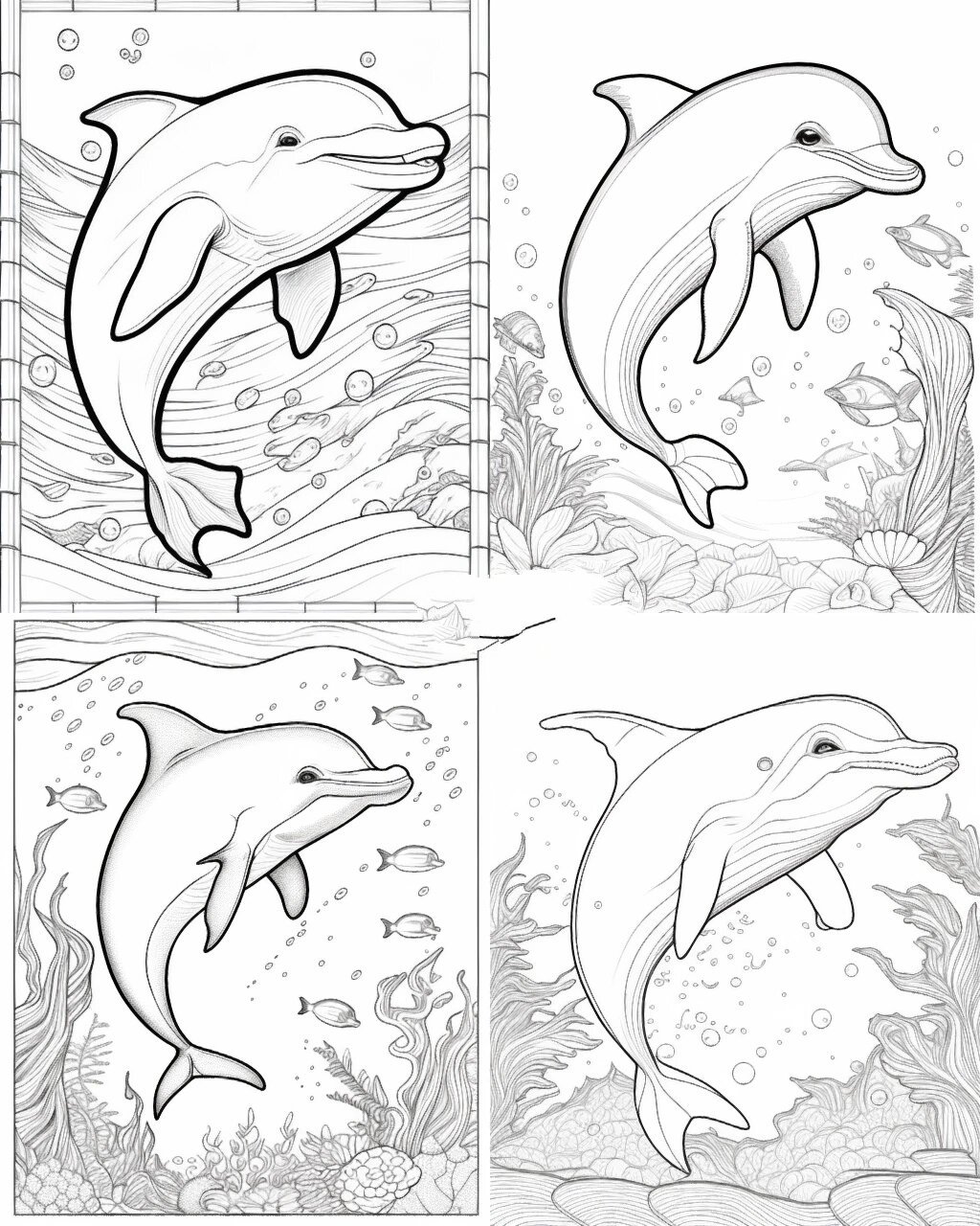 🐬海豚涂色,海豚绘画素材来了🎨