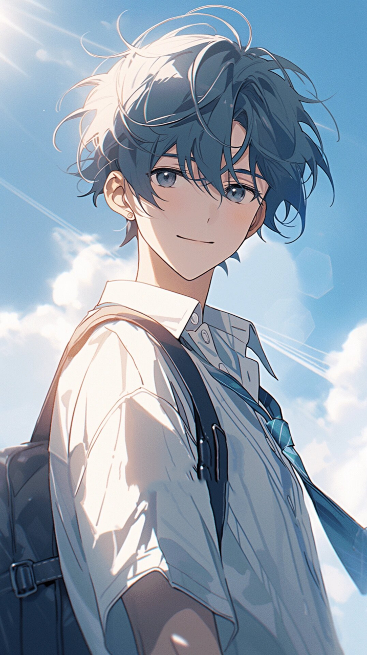 手机壁纸|蓝色系阳光开朗大男孩