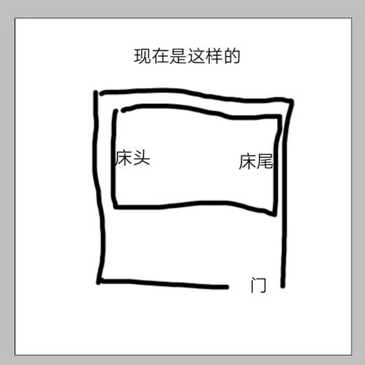听说床尾不能对着门,像图2这样摆可以吗?这样不算对着门吧?