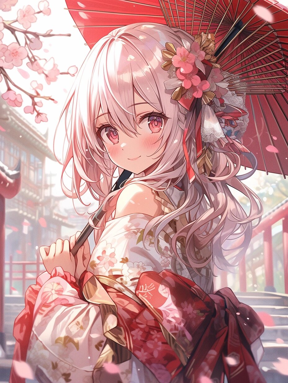 ai |穿和服赏樱的二次元妹子