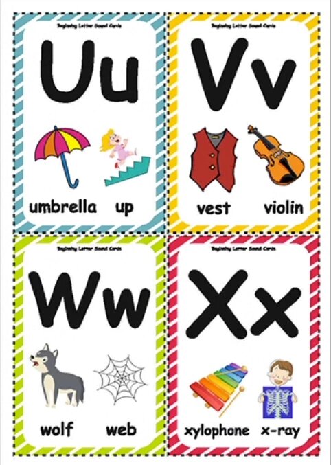 三年级英语字母卡,可打印