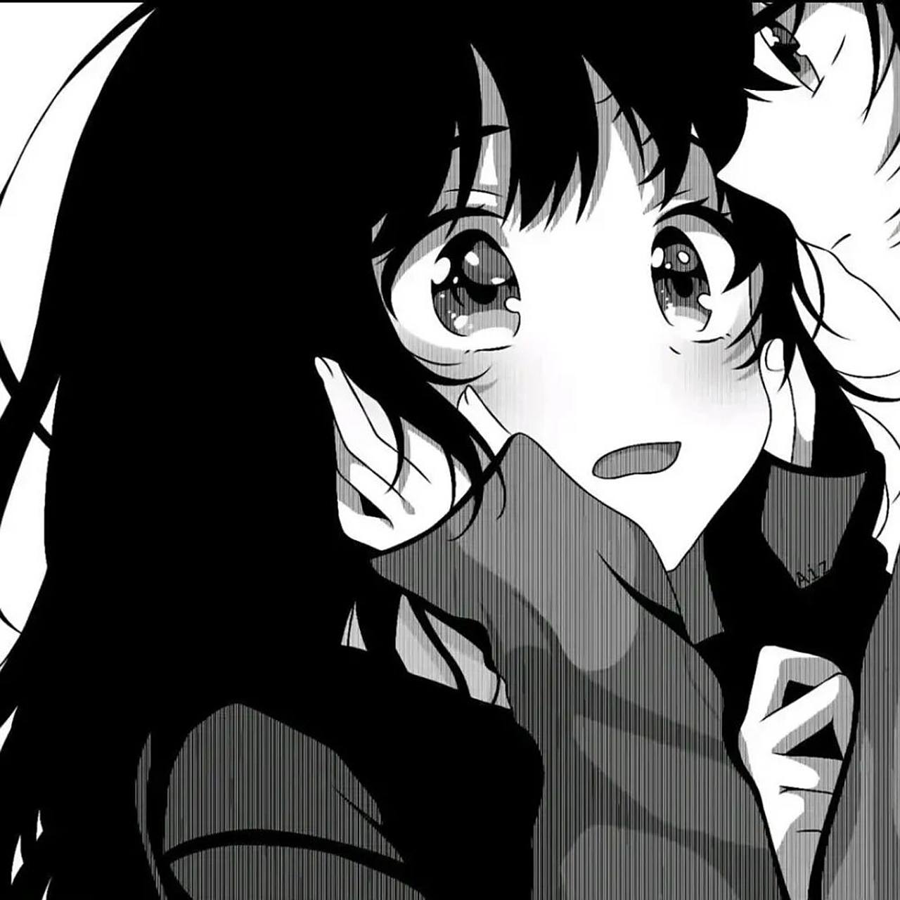 动漫黑白情侣头像